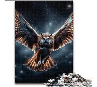Rompecabezas de 1000 Piezas de Galaxy Owl, Rompecabezas de cartón, Padres, Amantes y Amigos Edad Recomendada: 1000 Piezas(26x38cm)