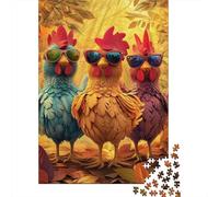 Rompecabezas de 1000 Piezas de Gallo, diseño Creativo Rectangular, Ideal para familias Grandes, Ideal para Adultos (38 x 26 cm)