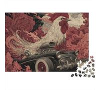 Rompecabezas de 1000 Piezas de Gallo en camión Antiguo para Adultos, Juegos educativos, decoración del hogar, desafío difícil, Regalos de cumpleaños, 38x26cm/1000 Piezas