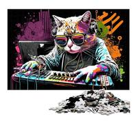 Rompecabezas de 1000 Piezas de Game Cat, Ideal para Adultos, Actividades Familiares, decoración del hogar, 50x75cm/19,68x29,52 Pulgadas.