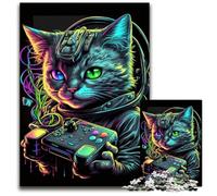 Rompecabezas de 1000 Piezas de Game Cat, Ideal para Adultos, decoración DIY, desafío Mental, Regalo para Adultos, Familia, Vacaciones, 26x38cm/10,23x14,96 Pulgadas.