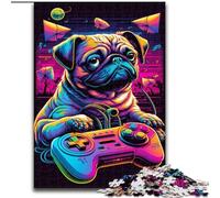 Rompecabezas de 1000 Piezas de Game Pug para Adultos y Adolescentes, Juguete Educativo, Divertido Juego Familiar, decoración única para el hogar (26x38cm)