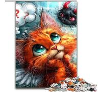 Rompecabezas de 1000 Piezas de Gatito Diablo para Adultos, Juguete Educativo antiestrés, Ideal para Regalar a Toda la Familia (26x38cm)
