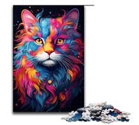Rompecabezas de 1000 Piezas de Gatitos Coloridos y adorables Adultos Ideal para Navidad con Papá Noel para Adolescentes a Partir de 14 años 1000 Piezas (75 x 50 cm)