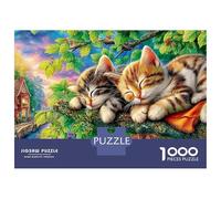 Rompecabezas de 1000 Piezas de Gato Adorable, Dos Gatitos abrazados, para Adultos, Juego Educativo, Hermosa decoración, Regalos de cumpleaños difíciles y desafiantes, 52 x 38 cm/1000 Piezas
