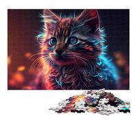 Rompecabezas de 1000 Piezas de Gato Adorable para Adultos, Rompecabezas desafiante para Adolescentes, Juego Interactivo Divertido para Toda la Familia, 50x75cm/19,68x29,52 Pulgadas.