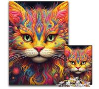 Rompecabezas de 1000 Piezas de Gato Amarillo, desafiante, Divertido y Familiar, Adolescentes, 50x75cm/19,68x29,52 Pulgadas.
