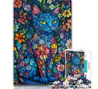 Rompecabezas de 1000 Piezas de Gato Azul para Adultos y Adolescentes Entrena tu Cerebro y Tus Manos Regalos para Amigos y Familiares 50x75cm