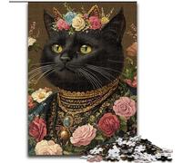 Rompecabezas de 1000 Piezas de Gato con Estilo Frida Kahlo para Adultos, 50x75cm, Padres, Amantes y Amigos (Mayores de 14 años)