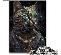 Rompecabezas de 1000 Piezas de Gato de Bengala para Adultos, tamaño 26x38cm, Ideal para Relajarse y desafiar, decoración Colorida para el hogar, Regalo Ideal para Amigos.