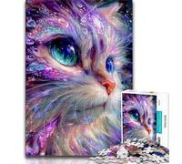 Rompecabezas de 1000 Piezas de Gato de fantasía para Adultos, 1000 Piezas, Alivia el estrés, desafío difícil, Mejora el Amor en Pareja, 75x50cm