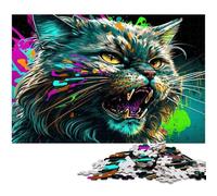 Rompecabezas de 1000 Piezas de Gato de fantasía para Adultos. Rompecabezas difíciles para Adultos navideño y decoración del hogar. 26x38cm/10,23x14,96 Pulgadas.