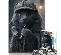 Rompecabezas de 1000 Piezas de Gato de una Familia aristocrática Rompecabezas de 1000 Piezas para Adultos y Adolescentes Juguetes de Entretenimiento Familiar Toda la Familia