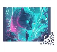 Rompecabezas de 1000 Piezas de Gato Gigante Espíritu Cósmico para Adultos, Juego Educativo, Decoración del Hogar, Difícil, Desafiante, Regalos de Cumpleaños, 38x26cm/1000 Piezas