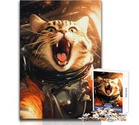 Rompecabezas de 1000 Piezas de Gato perdido en el Espacio, Divertido Juego de Desarrollo cognitivo, Regalo de celebración Especial y reflexivo, tamaño 38x52cm