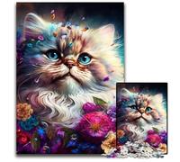Rompecabezas de 1000 Piezas de Gato Persa Colorido para Adultos, Adolescentes y familias. Decoración Hacer tú Mismo y un desafío para el Cerebro. 26x38cm/10,23x14,96 Pulgadas.