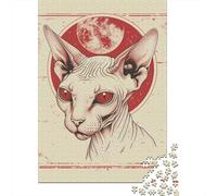 Rompecabezas de 1000 Piezas de Gato sin Pelo. Rompecabezas Cuadrados creativos para Adultos y Rompecabezas de Madera. Juego desafiante de 1000 Piezas (75x50cm).