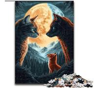 Rompecabezas de 1000 Piezas de Gato y Lobo Naranja, 50x75cm Un desafiante Rompecabezas para Hacer tú Mismo, Ideal para Jugar en Familia o como Regalo Decorativo
