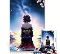Rompecabezas de 1000 Piezas de Geisha de Anime en Kimono Junto al Agua para Adultos Entrenamiento de concentración, diversión sin estrés, uniones firmes, Regalo Creativo (38x26cm)