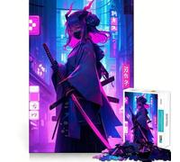 Rompecabezas de 1000 Piezas de Geisha Samurái Japonesa para Adultos y Adolescentes Juguete Intelectual para el hogar Disfrute de un Corte de Calidad Regalo clásico (50x75cm)
