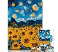 Rompecabezas de 1000 Piezas de Girasoles de Noche de Night Sky para Adolescentes, Ideal como Juguete Educativo, Juego Familiar, Regalo de cumpleaños (50x75cm)