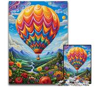 Rompecabezas de 1000 Piezas de Globo aerostático Colorido para Adultos. Rompecabezas imposibles para Adultos. Regalo Ideal para Vacaciones y decoración del hogar. 26x38cm/10,23x14,96 Pulgadas.