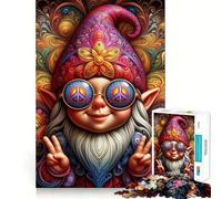 Rompecabezas de 1000 Piezas de Gnomo Barbudo Radiante para Adolescentes Mejora la Memoria, Relajación Suave, Corte Premium, Sorpresa de Cumpleaños (38x26cm)