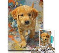 Rompecabezas de 1000 Piezas de Golden Retriever Baby para Adultos y Adolescentes Entrena tu Cerebro y Tus Manos Regalos para Amigos y Familiares 26x38cm