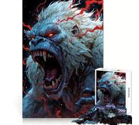 Rompecabezas de 1000 Piezas de Gorila Albino Enojado con Detalles Rojos para Adolescentes Ideal para desarrollar la Memoria calmar el Ocio y Crear un Ambiente Festivo Bordes definidos