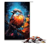 Rompecabezas de 1000 Piezas de gorrión psicodélico de fantasía Colorido para Adultos Divertido Juego Familiar antiestrés desafío difícil 1000 Piezas (75 x 50 cm)