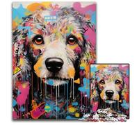 Rompecabezas de 1000 Piezas de Grafiti de caniche para Adultos, Rompecabezas difíciles para Adultos, Regalo Ideal para Vacaciones y decoración del hogar, 26x38cm/10,23x14,96 Pulgadas