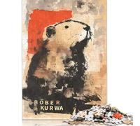 Rompecabezas de 1000 Piezas de Grafiti de Castor Abstracto Bober Kurwa para Adultos y Adolescentes, Rompecabezas de Madera para Adultos, 1000 Piezas (75 x 50 cm)