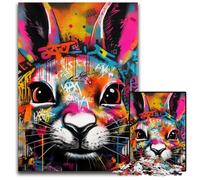 Rompecabezas de 1000 Piezas de Grafiti de Conejo, desafiante Rompecabezas, Actividad Familiar, decoración del hogar, Regalo navideño, 50x75cm/19,68x29,52 Pulgadas