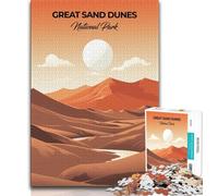 Rompecabezas de 1000 Piezas de Great Sand Dunes para Adolescentes y Adultos, Juguetes educativos, Juegos antiestrés, Lista de Deseos con Papá Noel, 50x75cm