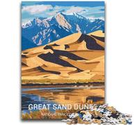 Rompecabezas de 1000 Piezas de Great Sand Dunes para Adultos, cumpleaños, para Juegos educativos, Arte Mural (26x38cm)
