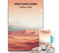Rompecabezas de 1000 Piezas de Great Sand Dunes para Adultos, Juego Familiar para aliviar el estrés, desafío difícil, colección de Artistas, Bellas Artes, 38x26cm