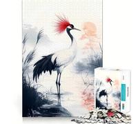 Rompecabezas de 1000 Piezas de grulla crestirroja en el Agua para Adultos y Adolescentes Juguete Intelectual para el hogar Disfrute de un Corte de Calidad Regalo clásico (50x75cm)