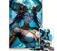 Rompecabezas de 1000 Piezas de guerrera de Anime para Adolescentes diversión para estimular la Mente,Manualidades de Corte de Alta precisión,Actividad Relajante para desconectar (50x75cm)