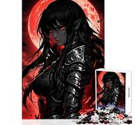 Rompecabezas de 1000 Piezas de Guerrero Elfo Oscuro Juguete Decorativo para Pared Regalo de cumpleaños Juego de ingenio con Piezas aleatorias Que se entrelazan por Completo tamaño 38x52cm