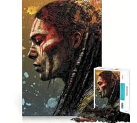 Rompecabezas de 1000 Piezas de Guerrero Nativo Americano para Adultos Juguete de lógica Clara, Divertido y Relajante Corte Perfecto Regalo Elegante (50x75cm)