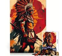 Rompecabezas de 1000 Piezas de Guerrero Nativo Americano para Adultos y Adolescentes Rompecabezas Mental Arte Relajante Regalo Original (38x26cm)