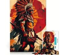 Rompecabezas de 1000 Piezas de Guerrero Nativo Americano para Adultos y Adolescentes Rompecabezas Mental Arte Relajante Regalo Original (38x26cm)