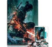 Rompecabezas de 1000 Piezas de Guerrero Ninja de fantasía para Adolescentes Ideal para aliviar el estrés Pasar el rato y Mejorar el Amor en Pareja 38x26cm