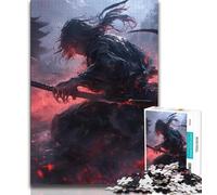 Rompecabezas de 1000 Piezas de Guerrero Ninja de fantasía para Adolescentes y Adultos Alivia el estrés, un desafío difícil, decoración hogar (38x26cm)