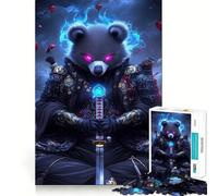 Rompecabezas de 1000 Piezas de Guerrero Panda samurái para Adultos Ideal para estimular la Memoria, Relajarse y Jugar con Rompecabezas Corte Suave Regalo de cumpleaños (38x52cm)