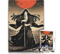 Rompecabezas de 1000 Piezas de Guerrero samurái, Anime, Relajante, en Solitario, con Corte preciso Superior, Juguete de Juego, tamaño 38x26cm