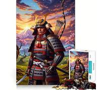 Rompecabezas de 1000 Piezas de Guerrero samurái con Arco y Espada para Adolescentes Juguete de lógica Mental Juego de Escape Relajante Arte de Bordes Finos Coleccionable (50x75cm)
