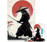 Rompecabezas de 1000 Piezas de Guerrero samurái con Katana para Adolescentes Rompecabezas fácil de armar Ocio Impecable Regalo Ideal para Navidad (38x52cm)
