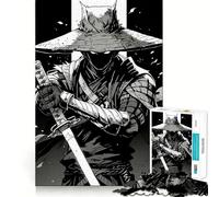 Rompecabezas de 1000 Piezas de Guerrero samurái con Katana para Adultos Juguete para ejercitar la Mente Diseño Casual y Relajante Colección de Arte para armar Pieza (38x26cm)