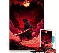 Rompecabezas de 1000 Piezas de Guerrero samurái con Katana roja Brillante para Adultos Ideal para estimular la Memoria Pasatiempo para el hogar Decoración de Pared con imágenes (38x26cm)
